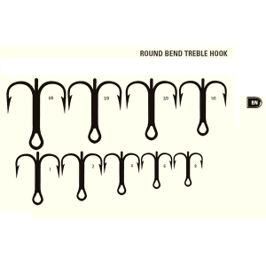 Ancore Mustad KVD Elite Round Bend Treble TR78BLN 5buc/plic Nr 1/0