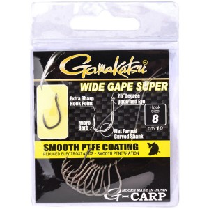 Carlig Gamakatsu PTFE G-Carp Wide Gape Super Nr 10