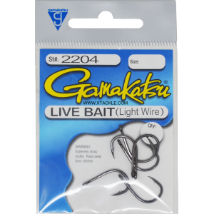 Carlige Gamakatsu Live Bait Light Wire Black 15 buc/plic Nr 6