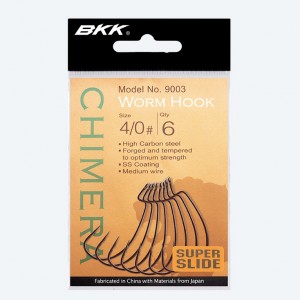 Carlige Offset BKK Chimera Wide Gap Worm Hook Super Slide Coating Nr 2/0 7buc/plic