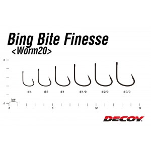 Cârlige Offset Decoy Big Bite Finesse Worm 20 Nr 1 9buc/plic