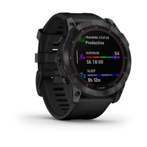 Ceas Garmin Fenix 7X Sapphire Solar Titan DLC Black Cu Curea Neagră