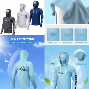 Bluza UV 50+ Relax Lures Light Blue Marimea S