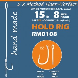 Rig Feeder Orange Series 1 Method Hair Rigs 10cm 15lbs Nr 12