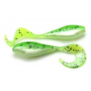 Bass Assassin Curly Shad 5cm Chartreuse Pepper Shad