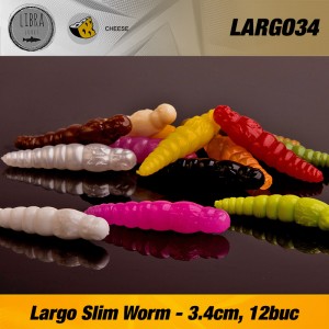 Libra Lures Largo Slim Worm 12buc 3.4cm 038