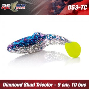 Shad Relax Diamond Tricolor 7.5cm 10buc/plic TC149