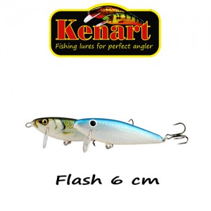 Vobler Kenart Flash 6cm 10g sinking Natural Roach Blue