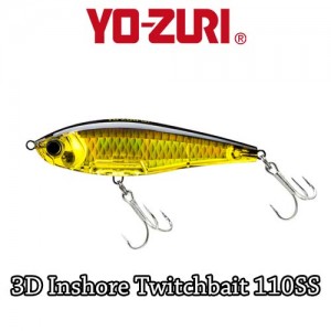 Vobler Yo-Zuri 3D Inshore Twitchbait 11cm 30g Slow Sinking HPBK